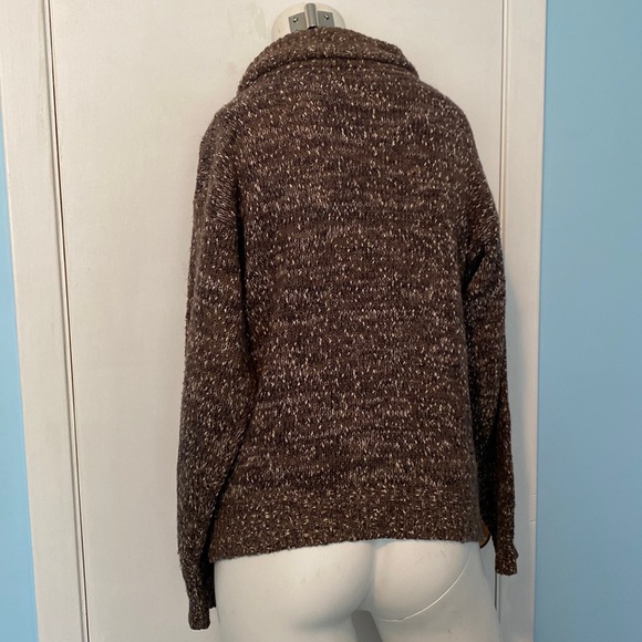 Brown contemporary Turtle Neck Sweater - Picture 2 of 3
